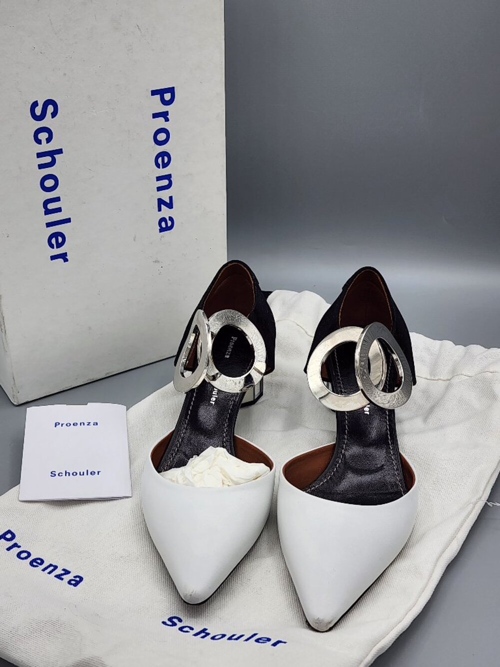 PROENZA SCHOULER Two-Tone Suede & Leather Ring Pumps 35.5 (US 5.5)